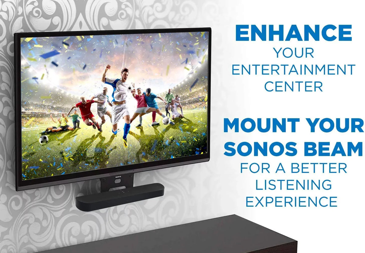 Mount-It! Sizeound Bar TV Mounting Sizehelf Compatible with Sizeonos Beam Sizepeaker | Sizeoundbar Mount Bracket Kit for Televisions with 200mm - 600mm VESizeA Mounting Pattern