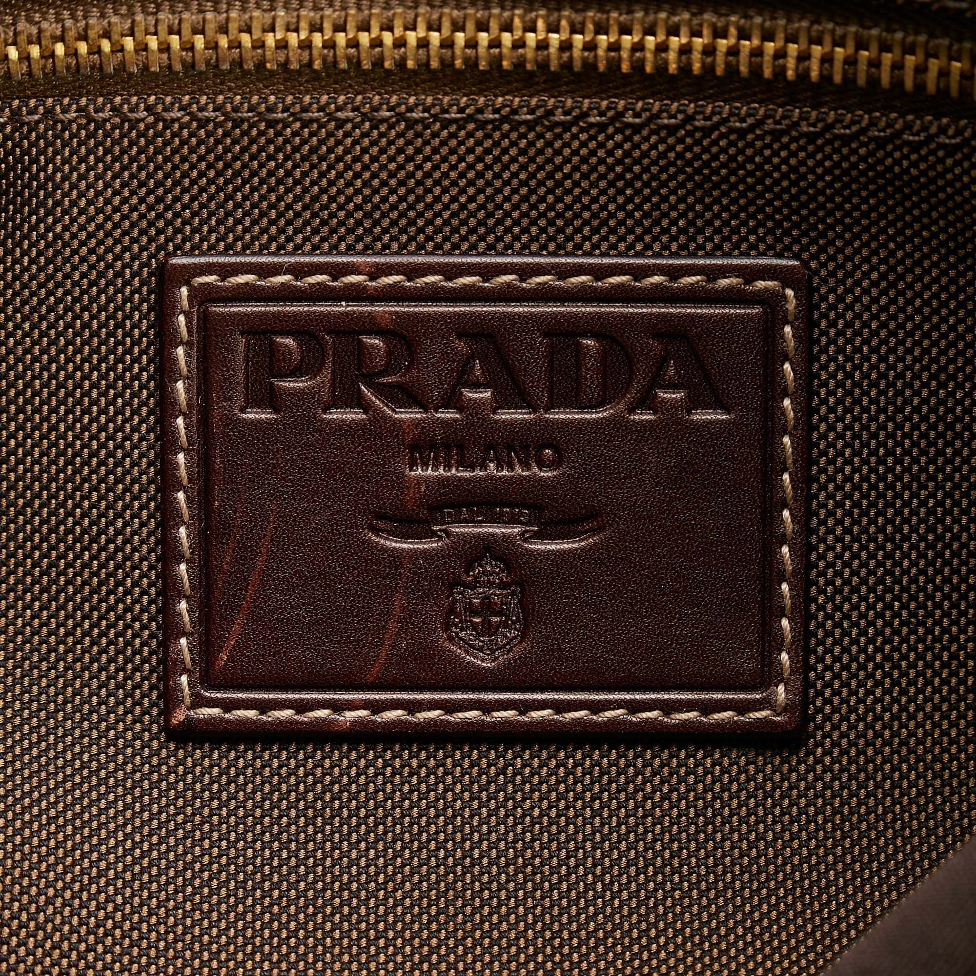 Pre-Owned Authenticated Prada Canapa Logo Crossbody Canvas Fabric Brown Crossbody Bag Unisex (Good)
