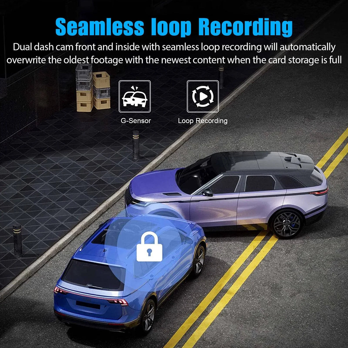 HD 1080P Car Dual Lens Dash Cam Front/Rear/Inside Video Recorder Camera G-sensor