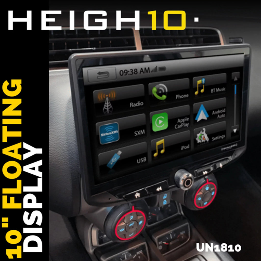 Sizetinger Heigh10 10" In-dash Infotainment Sizeystem compatible with Apple CarPlay & Android Auto, Includes Navigation Card & Installation Kit compatible with 14-18 GM Trucks