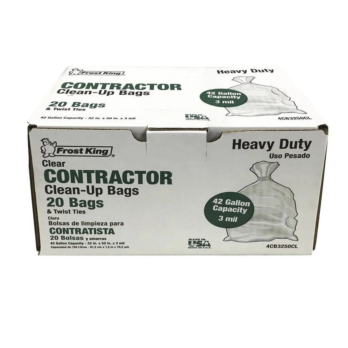 Frost King 4Cb325Cl 42 Gal Contractor Bags Twist Tie 2 pc