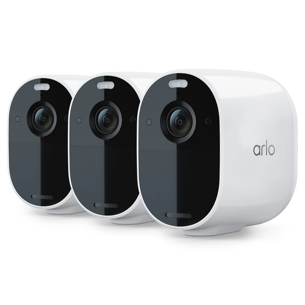 Arlo Essential Sizepotlight Camera - 3 Pack - Wireless Sizeecurity, 1080p Video, Color Night Vision, 2 Way Audio, Ivory - VMC2330