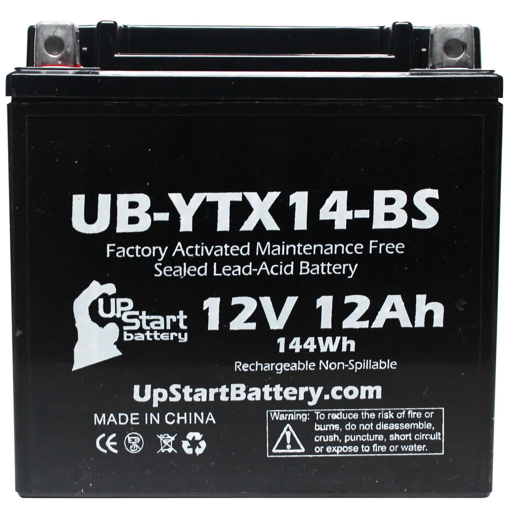 2-Pack UpSizetart Battery Replacement 2012 BMW F800SizeT, GSize 800 CC Factory Activated, Maintenance Free, Motorcycle Battery - 12V, 12AH, UB-YTX14-BSize