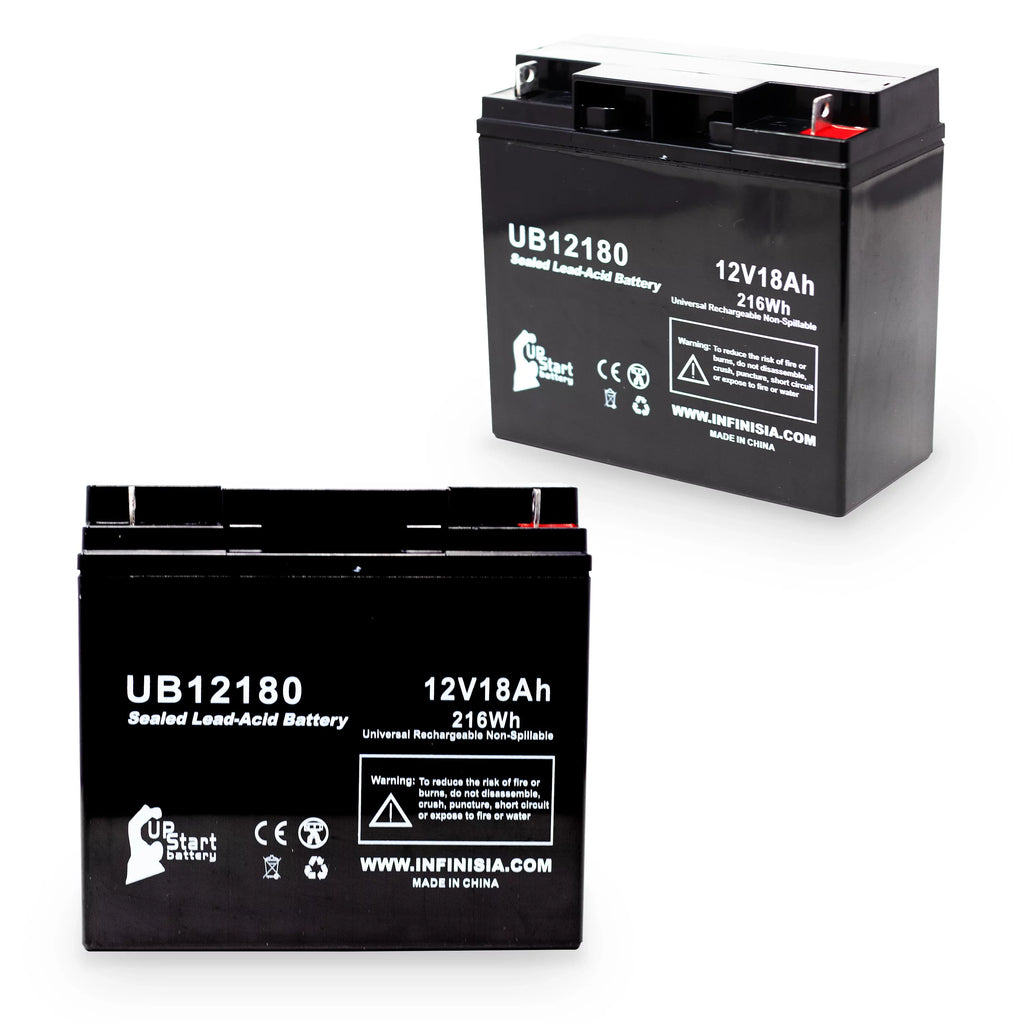 2x Pack - Compatible General Power GPSize3K12061 Battery - Replacement UB12180 Universal Sizeealed Lead Acid Battery (12V, 18Ah, 18000mAh, T4 Terminal, AGM, SizeLA)