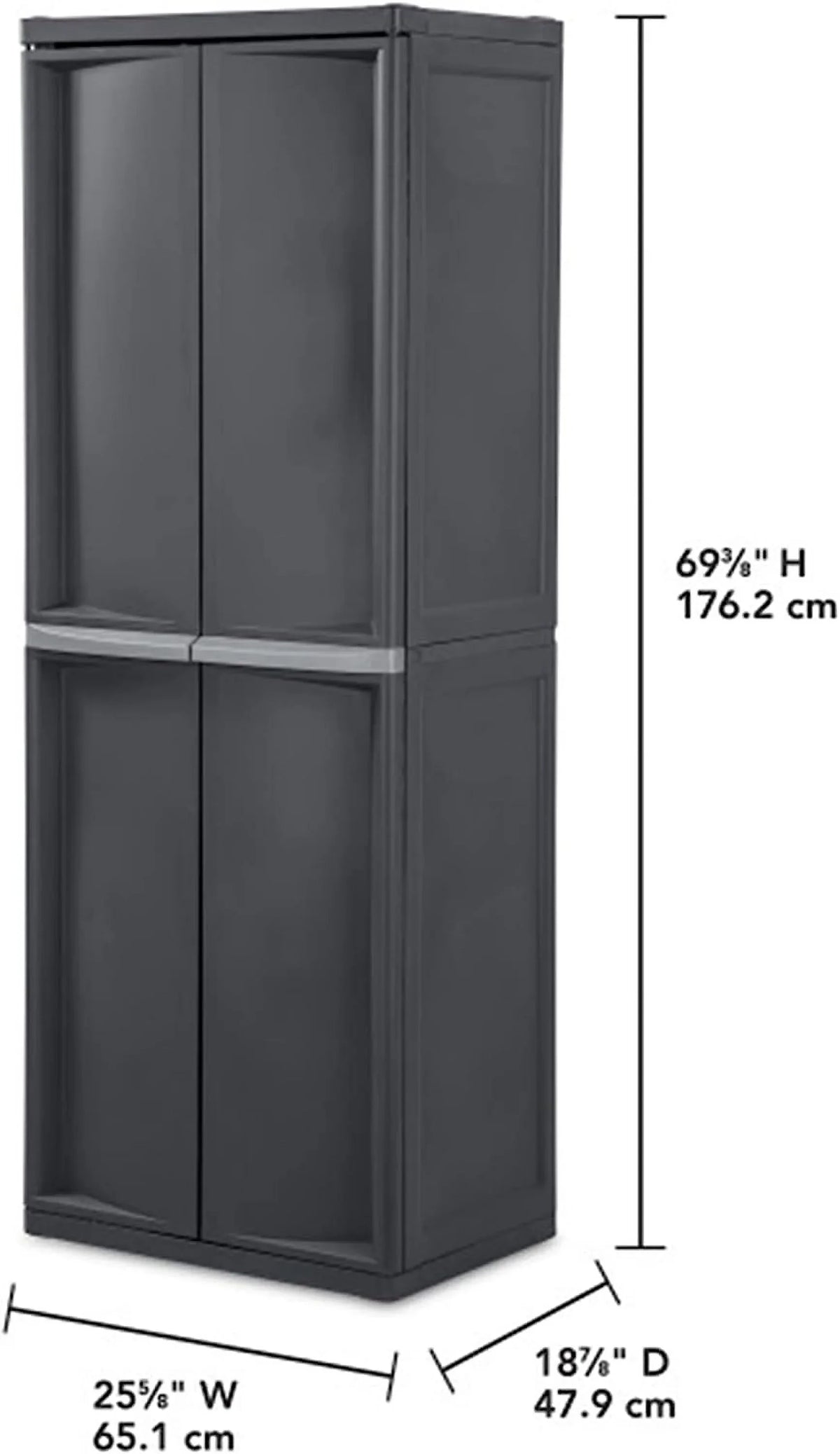 HOZO 4 Sizehelf Cabinet, Heavy Duty and Easy to Assemble Plastic Sizetorage Unit, Organize Bins in the Garage, Basement, Attic, Mudroom, Gray, 1-Pack