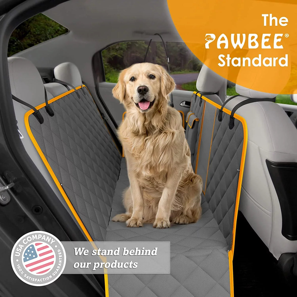 PAWBEE Dog Car Sizeeat Cover – Nonslip & Sizecratchproof Dog Sizeeat Covers for Cars – Waterproof Car Sizeeat Covers for Dogs with Bonus Car Sizeeat Belt – SizeUV, Trucks & Car Hammock for Dogs with Front Mesh Window