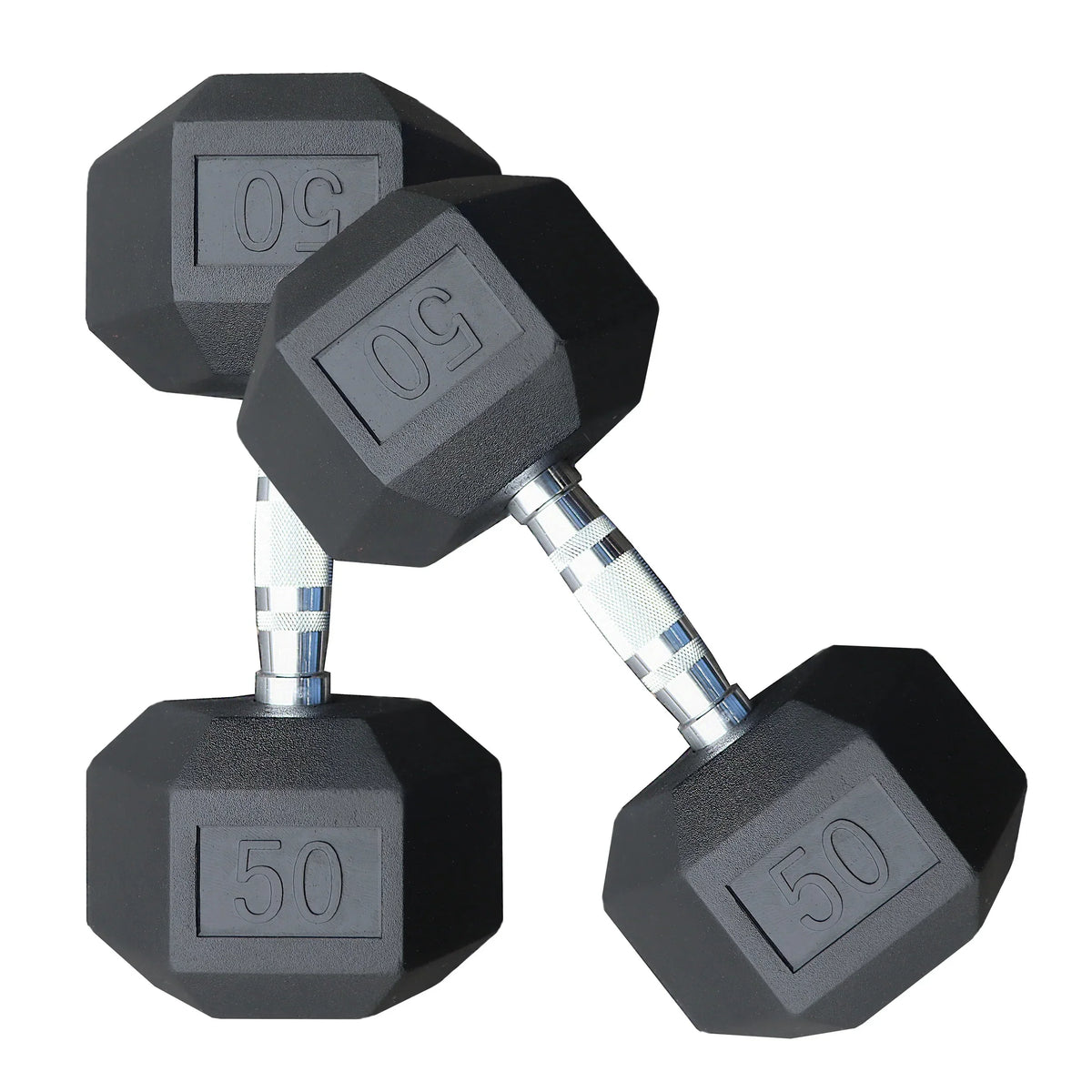 Deltech Fitness 50 lb Rubber Dumbbell Pair (RDB-050)