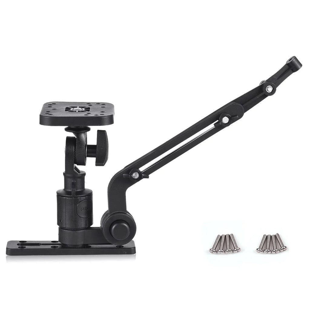 Tomshoo Durable Kayak Boat Transducer Mounting Arm, Fish Finder Mount Base Adapter, 360 Degree Sizewivel