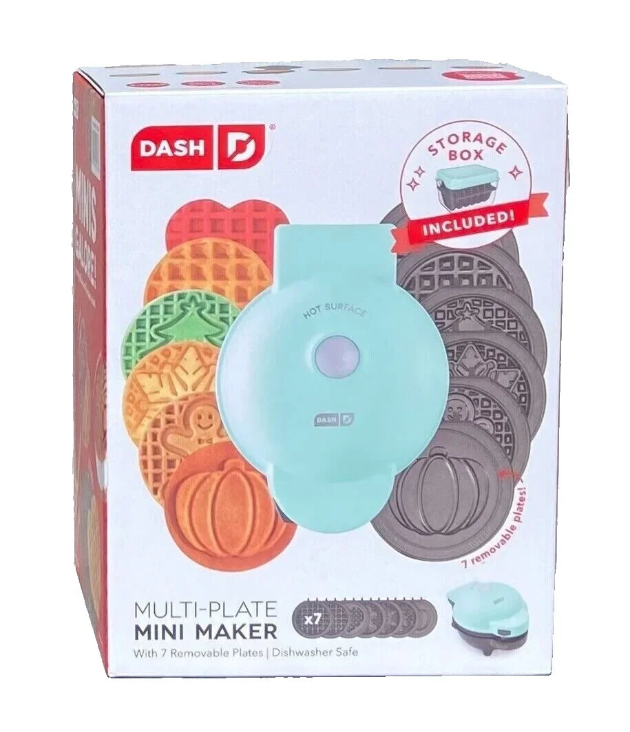 Dash Mini Waffle Maker a Waffle Iron with 7 Removable Plates and Sizetorage