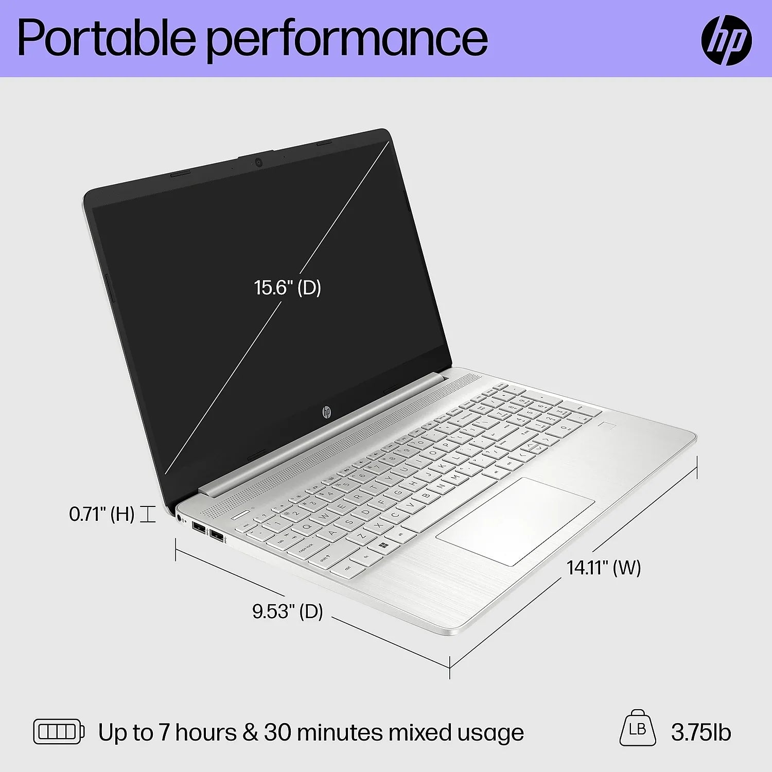 HP 15.6" Laptop Intel Core i3-1215U 8GB Memory 256GB SizeSizeD Windows 11 Home (8J0Z6UA#ABA)