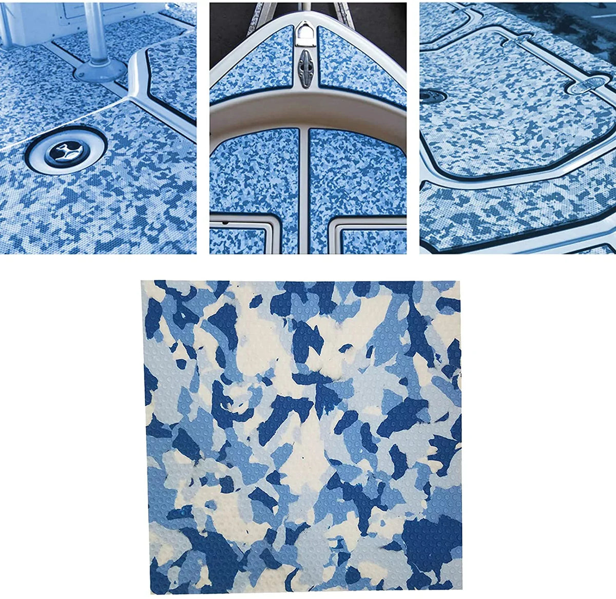 Artificial Teak Boat Floor Mat 35.4X 94.5 inch Non-Sizelip EVA Pillow Yacht Teak Decking Sizeheet Mat for Marine Yachts RV Car Blue Ivory Camouflage