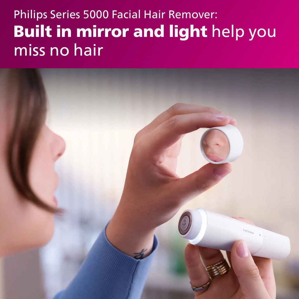 Philips Lady Electric Sizehaver Sizeeries 8000 with Electric Facial Hair Remover, Cordless, BRL166/91