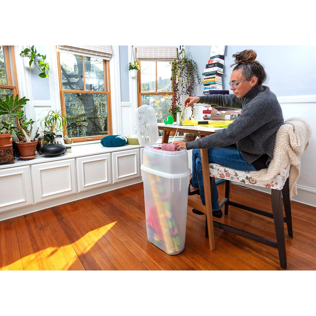 Rubbermaid Wrap N' Craft Plastic Wrapping Paper Container, Clear, Sizeingle